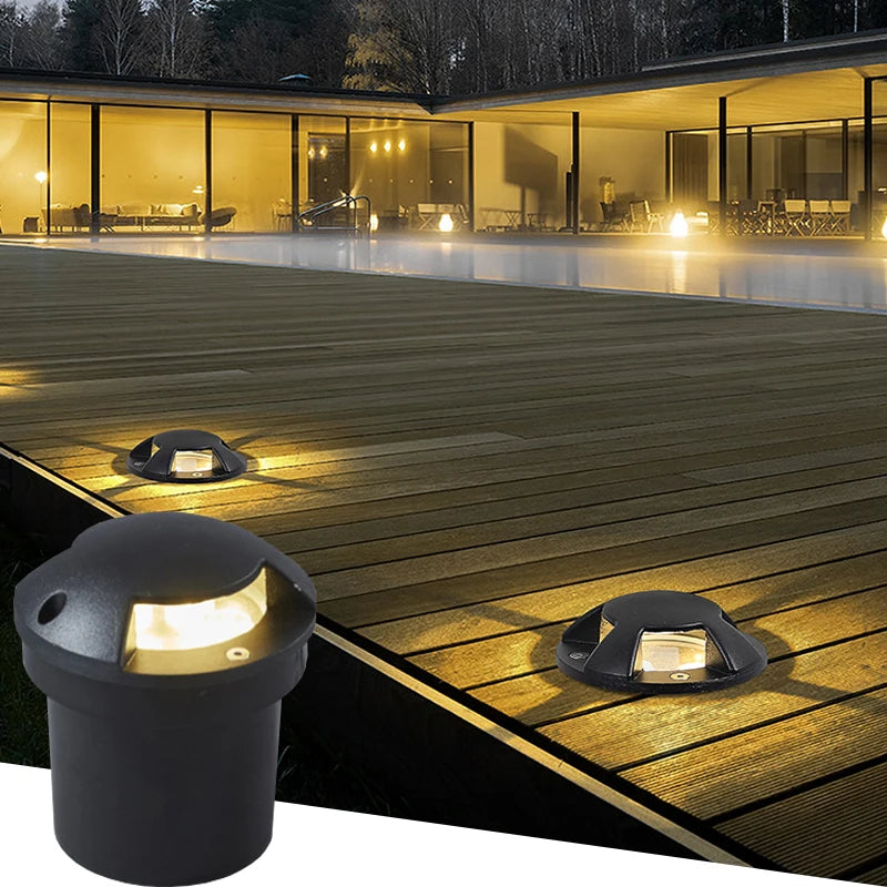 Led Underground Light One, Two, Four Side Inground Lamp Outdoor Waterproof Villa Garden Garden Light 12w 18w Floor Light - vue 5 sur 5