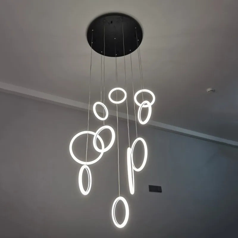 lustre moderne minimaliste pour loft appartement duplex villa - vue 4 sur 12