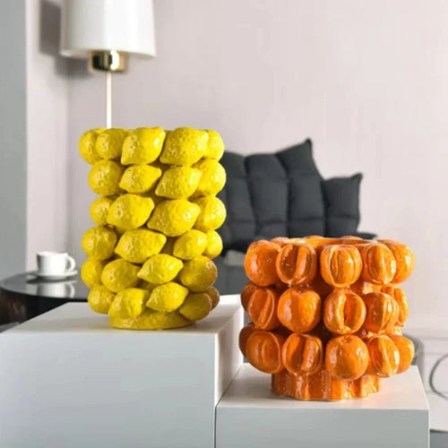 Ceramic Vase,Lemon Tomato Modern Simple Style Indoor Wedding Table Decoration,Creative Home Decorative Flower Arrangement - vue 5 sur 13
