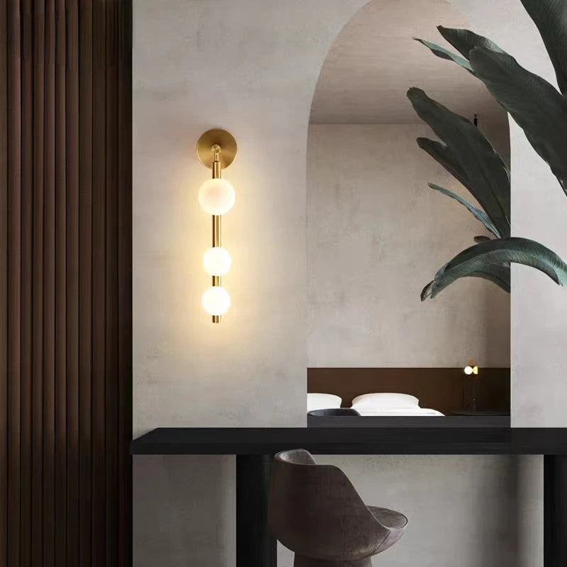 Modern Living Room Art Decoration Wall Lamp, Black Bedside Table, Aisle TV Background Wall, Sofa, Mirror Lighting Appliance - vue 2 sur 10