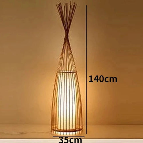 Lampadaire en bambou de style chinois - vue 9 sur 9
