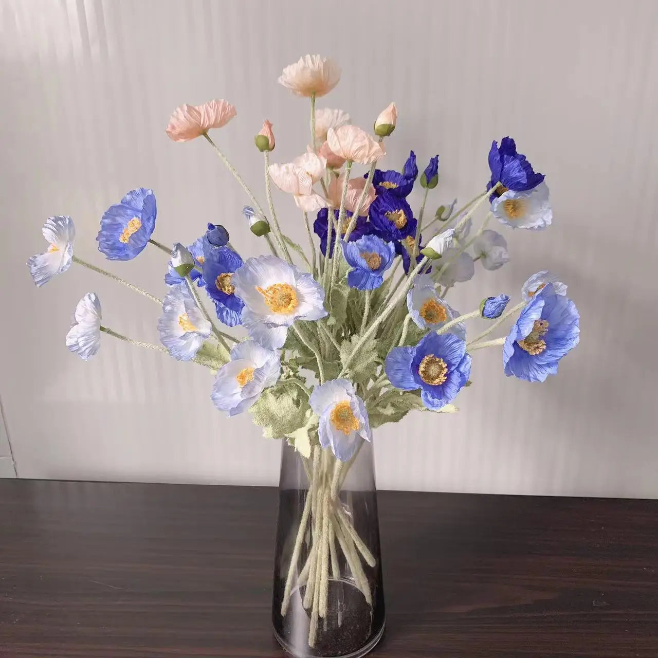 fausses fleurs de pavot en soie pour décorations de mariage et fêtes - vue 7 sur 29