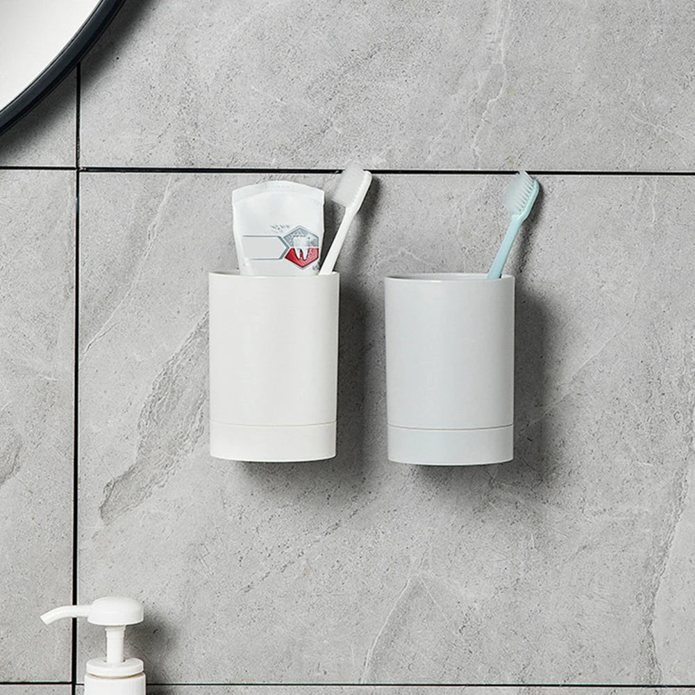 porte-brosse à dents mural sans perçage pour salle de bain rangement pratique - vue 6 sur 8