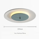 Modern minimalist iron and acrylic ceiling light with colourful LED lighting