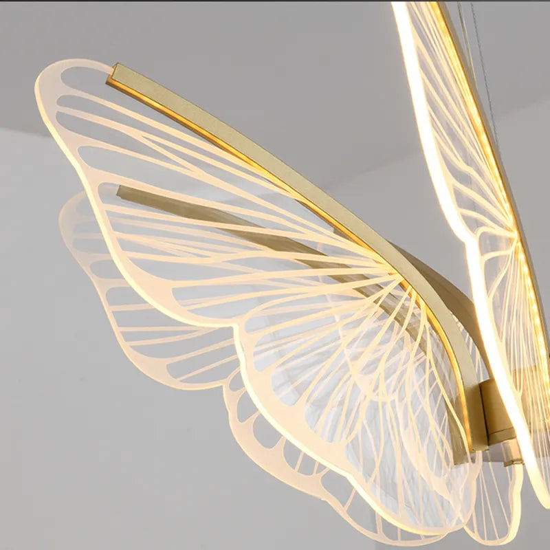 Lustre papillon LED mode créativité maison - vue 6 sur 9