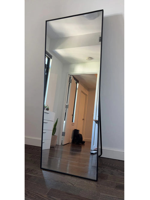 CASSILANDO Full Length Mirror 65" * 24 ", Floor Standing Mirror,  Black Metal Frame Mirror， Full Body Mirror - vue 4 sur 8