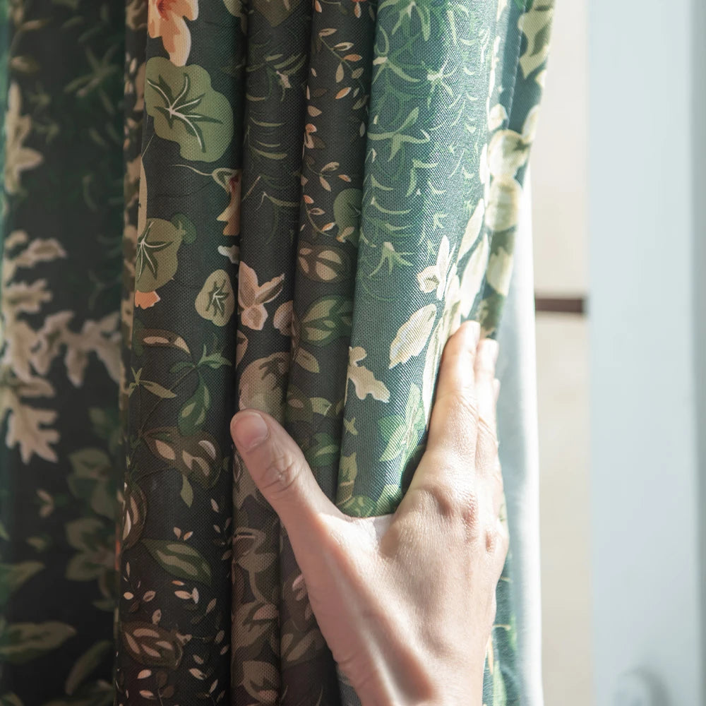 Rideau moderne translucide motif feuilles pour salon chambre