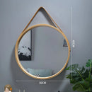 miroir rond mural en bois épais pour maquillage