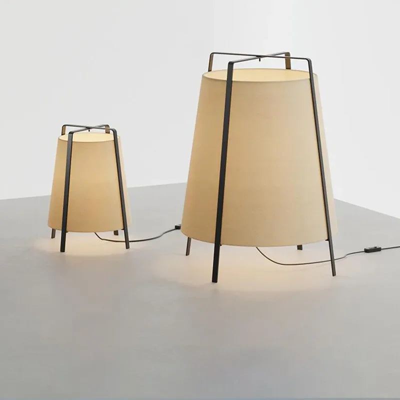 lampadaire japonais en tissu rétro pour décoration intérieure