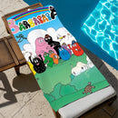 serviette de plage barbapapa cartoon douce séchage rapide