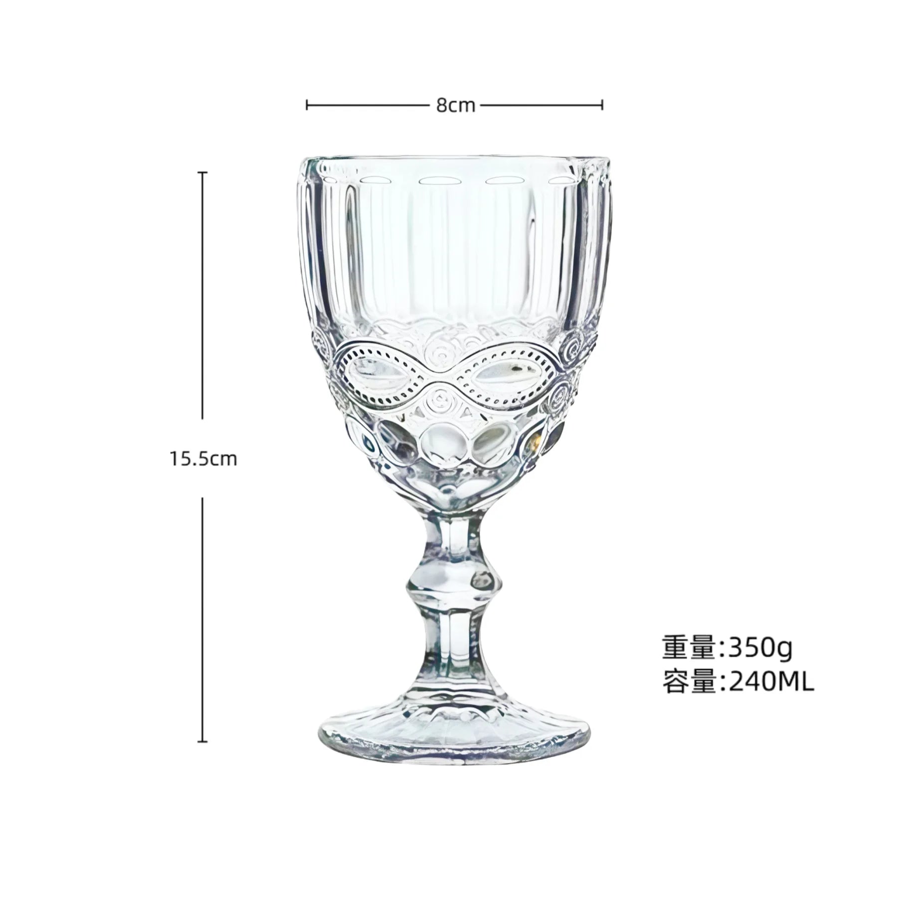 Verre vin relief retro epais style europeen