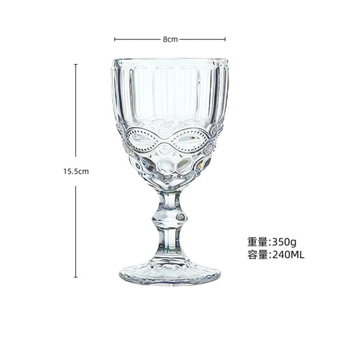 Verre vin relief retro epais style europeen