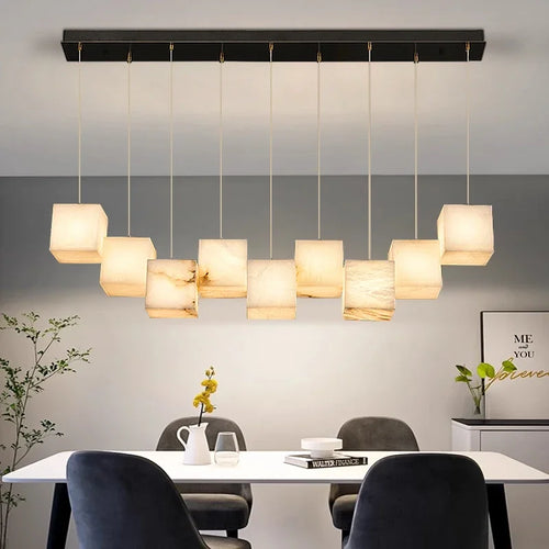 lustre en marbre espagnol style chinois minimaliste pour espace luxe