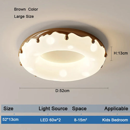 Minimalist LED ceiling light with decorative donut design - vue 9 sur 14