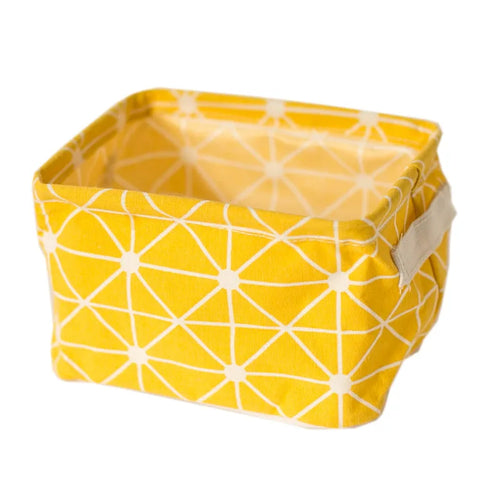 panier de rangement pliable en toile avec poignée coton et lin