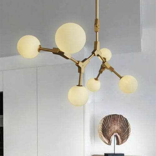 lustre nordique design en verre pour éclairage élégant - vue 7 sur 12