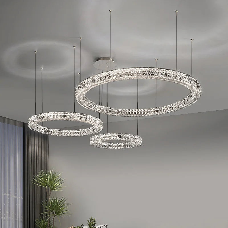 lustre en cristal design simple décoratif de luxe nouvelle collection - vue 5 sur 14