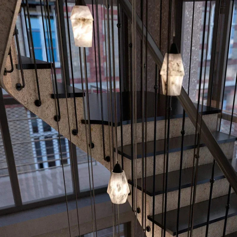 suspension moderne en marbre naturel pour décoration intérieure luxe - vue 4 sur 9