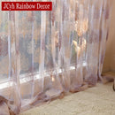 Voilage tulle motif feuillage style japonais pour salon