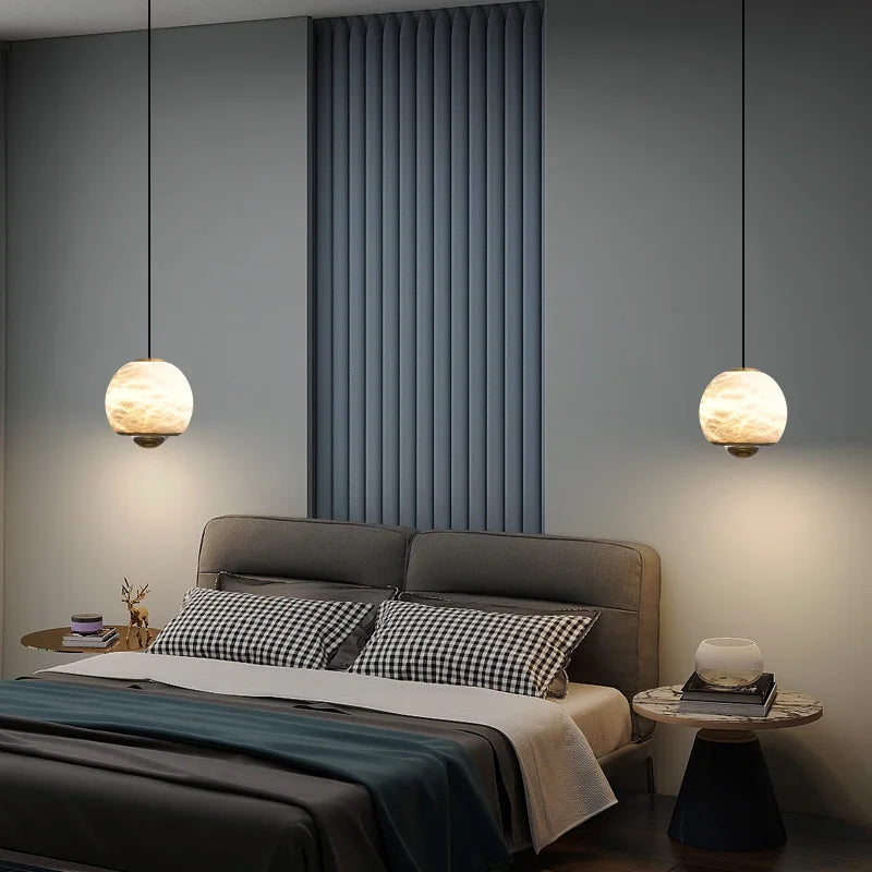suspension nordique en marbre led pour île cuisine - vue 5 sur 7