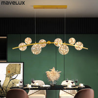 suspension led nordique boule de verre clair pour bar restaurant