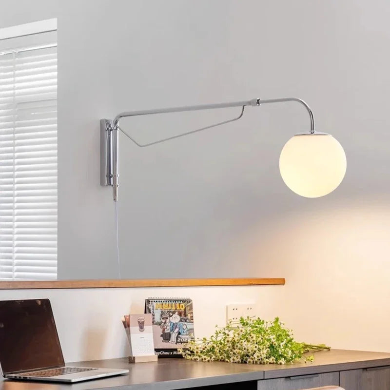 appliques murales modernes à bras long rotatif minimalistes - vue 5 sur 7