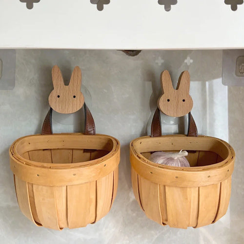 Kitchen Organizer Basket for Ginger Garlic and Onion Storage, Wall Hanging, Cute Small Basket, Storage Box - vue 2 sur 9