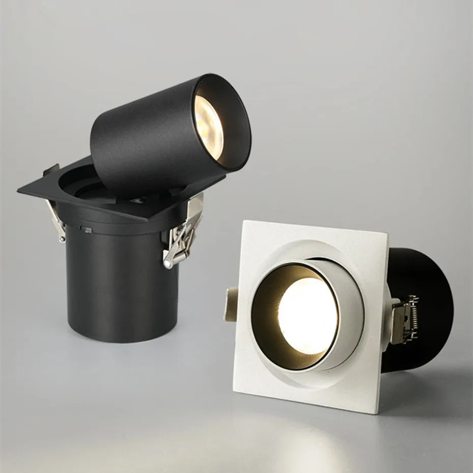 spot encastré led carré télescopique rotation flexible pour maison - vue 7 sur 10