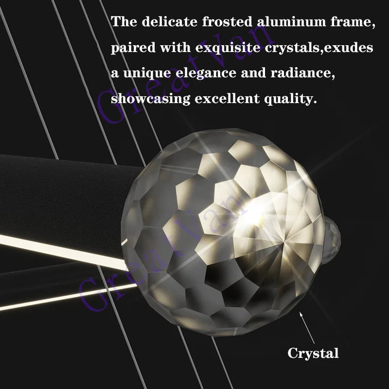 lustre moderne led en aluminium pour éclairage intérieur - vue 6 sur 10