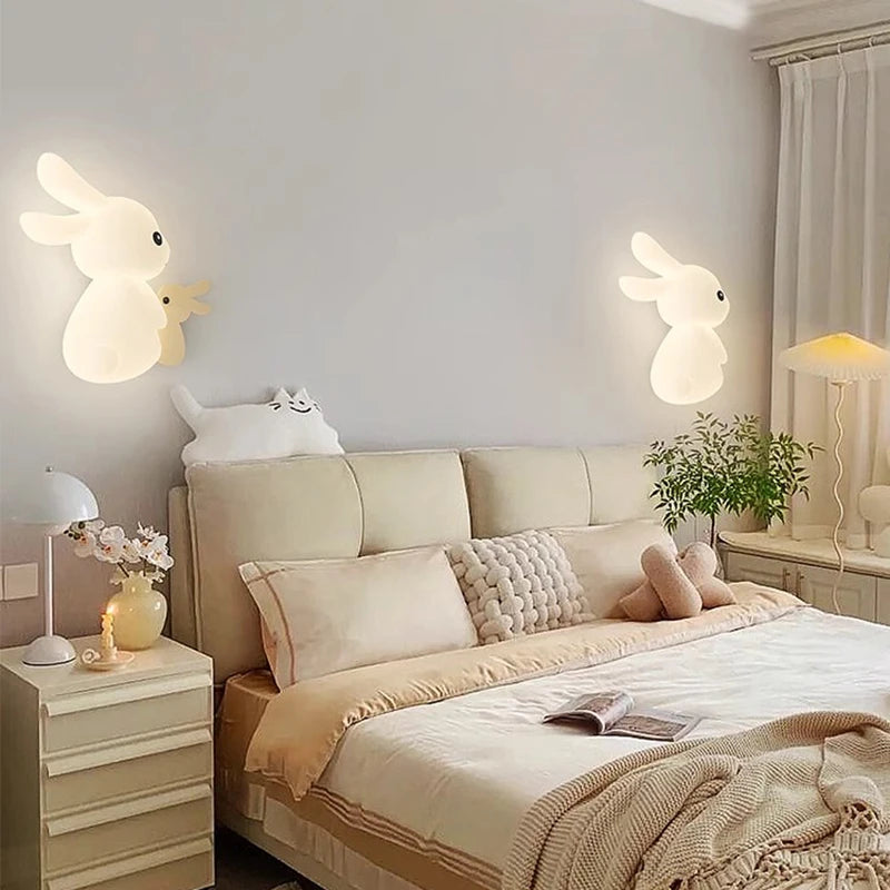 applique murale enfant motif lapin carotte nuage lumière - vue 4 sur 12
