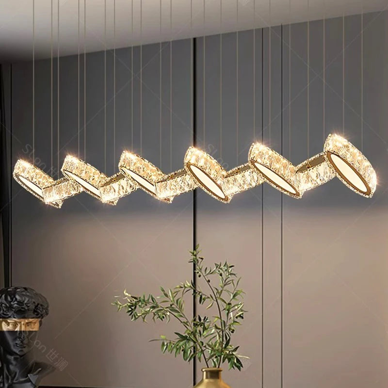 Lustre de décoration de maison moderne lustre de salle à manger luminaires d'intérieur éclairage de plafond éclairage fantaisie LED cristal - vue 4 sur 11