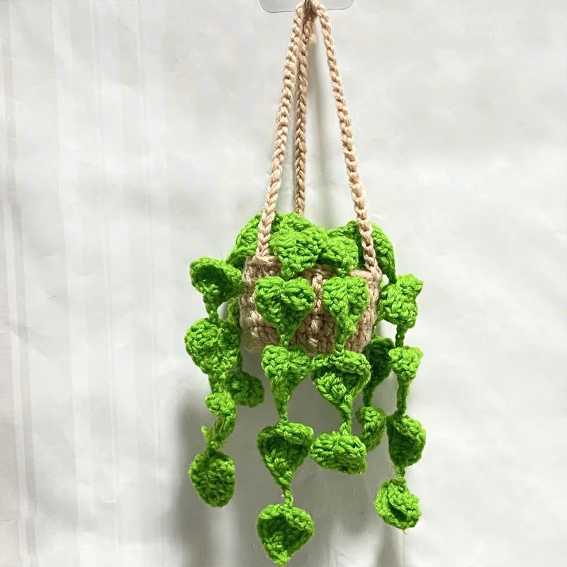 crochet suspendu créatif pour décoration de voiture plante en pot - vue 10 sur 34