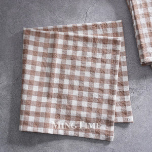 Reusable cotton gingham napkin country style
