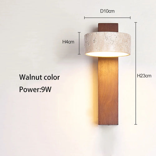 Applique murale bois noyer LED/interrupteur rotatif - vue 9 sur 9