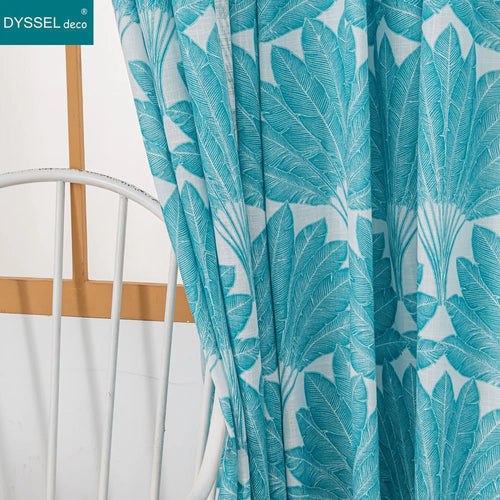 Rideau motif feuilles style moderne pour salon chambre - vue 7 sur 8