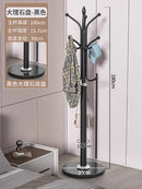 Freestanding Marble Metal Coat Rack, 3 Storage Shelves, 9 Hooks, Hall Tree for Coats, Hats, Bags, Entryway Organizer