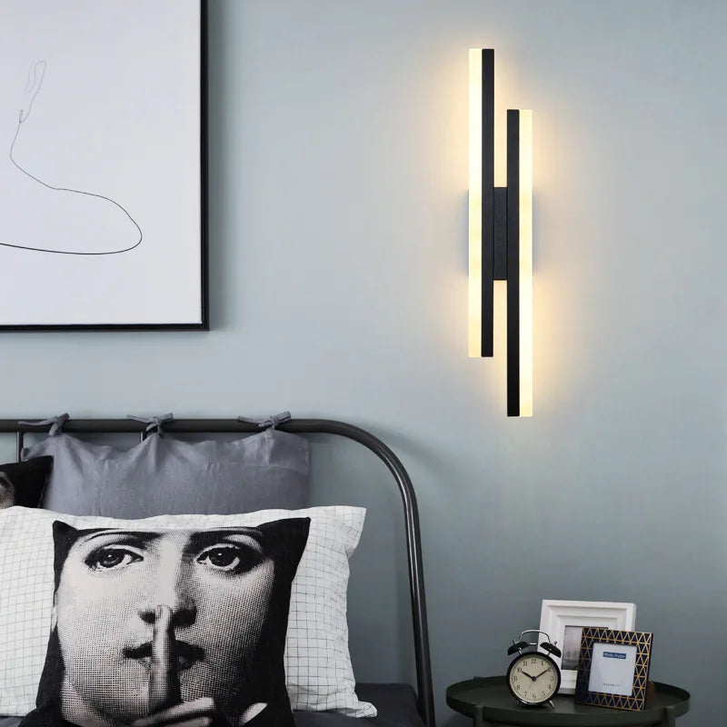 applique murale led verticale de luxe à deux têtes moderne - vue 6 sur 8