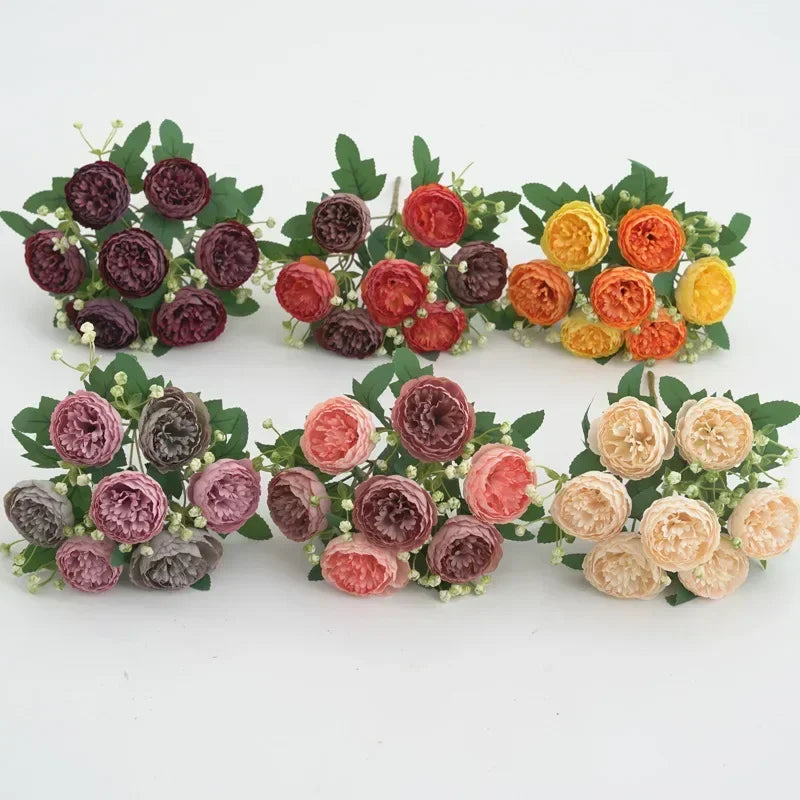 fleurs artificielles pivoines en soie pour mariage décoration florale - vue 5 sur 12