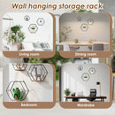 Set of 3 hexagonal floating wall shelves for home decoration