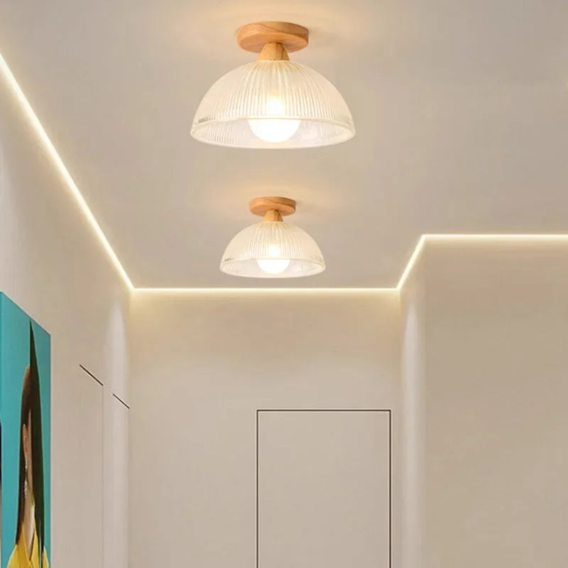 plafonnier led en bois massif nordique pour éclairage intérieur - vue 4 sur 12