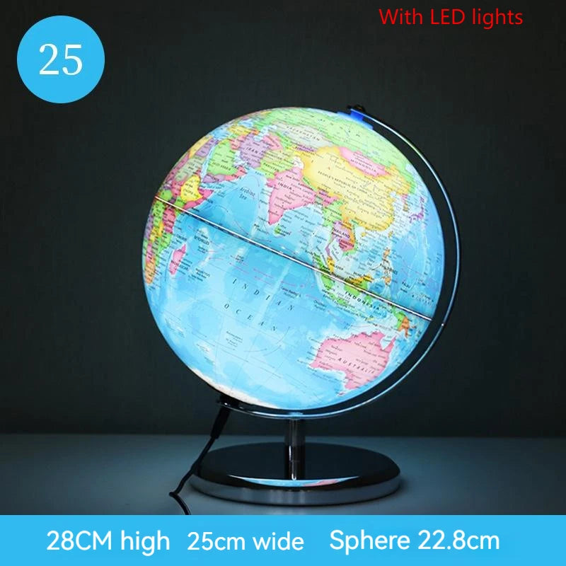 globe terrestre lumineux version anglaise carte du monde éducatif décoratif - vue 9 sur 10