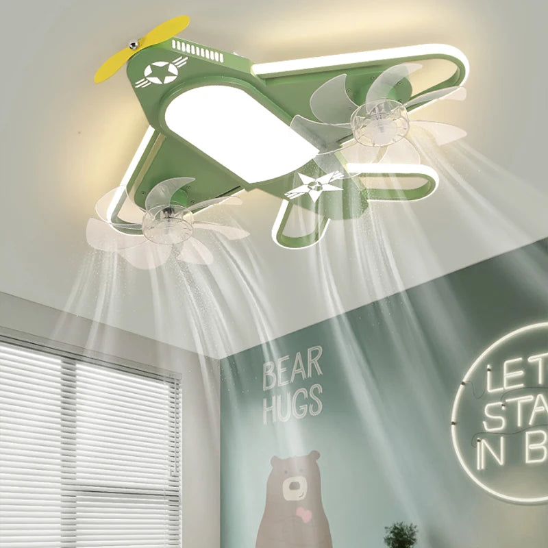 lustre avion dessin animé led pour enfants créatif - vue 5 sur 10