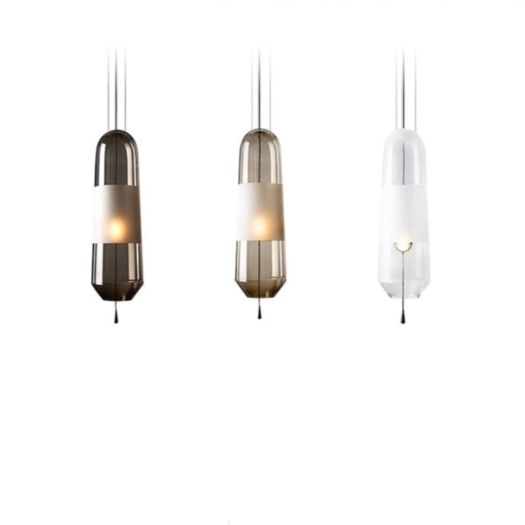 Suspension design LED avec abat-jour en verre Favia - vue 6 sur 10