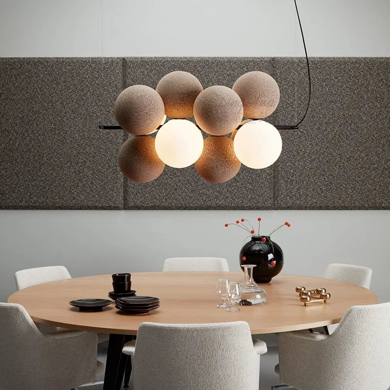 lustre créatif en velours design pour espace contemporain - vue 5 sur 12