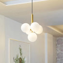 lustre en verre laiteux style nordique pour décoration intérieure