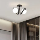 Modern minimalist glass ceiling light black gold 1/2 heads indoor lighting for hallway, aisle, balcony, entryway, cloakroom