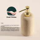 Retro Natural Stone Press on Shower Gel Dispensing Bottle, Home Storage Bottles, Bathroom Appliances, Wash Basin, Tabletop Ornam