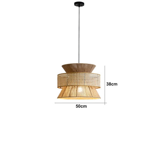 Suspension Sabi Wabi style chinois en rotin cannage - vue 14 sur 24