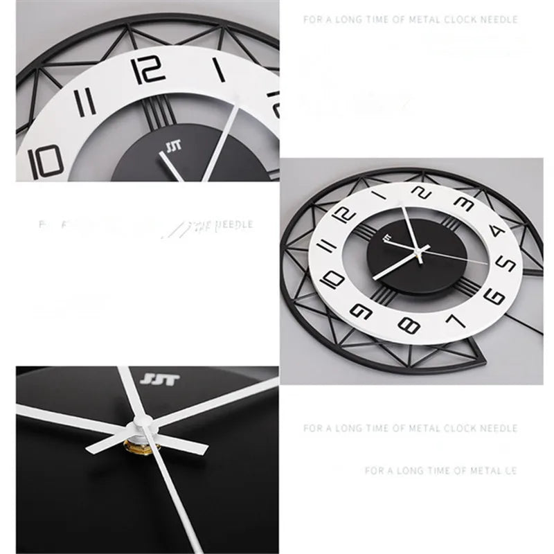 Swinging Wall Clock for Home Living Room, Interior Decoration Silent Horologe, Minimalist Design, Living Room, Art wall Clock - vue 5 sur 6