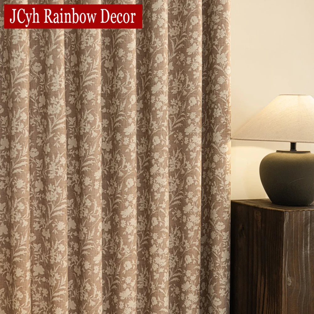 Rideau occultant floral style champetre pour salon chambre - vue 6 sur 8